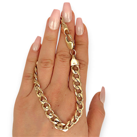 GOLD DEAL | 10ct (10k) Gold Refurbished Classic Curb Luxe Bracelet by Michael Hill 26cm