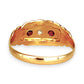 XMAS DEAL | 18kt Gold Solara Vintage Ring with Garnets & Diamond Size Q