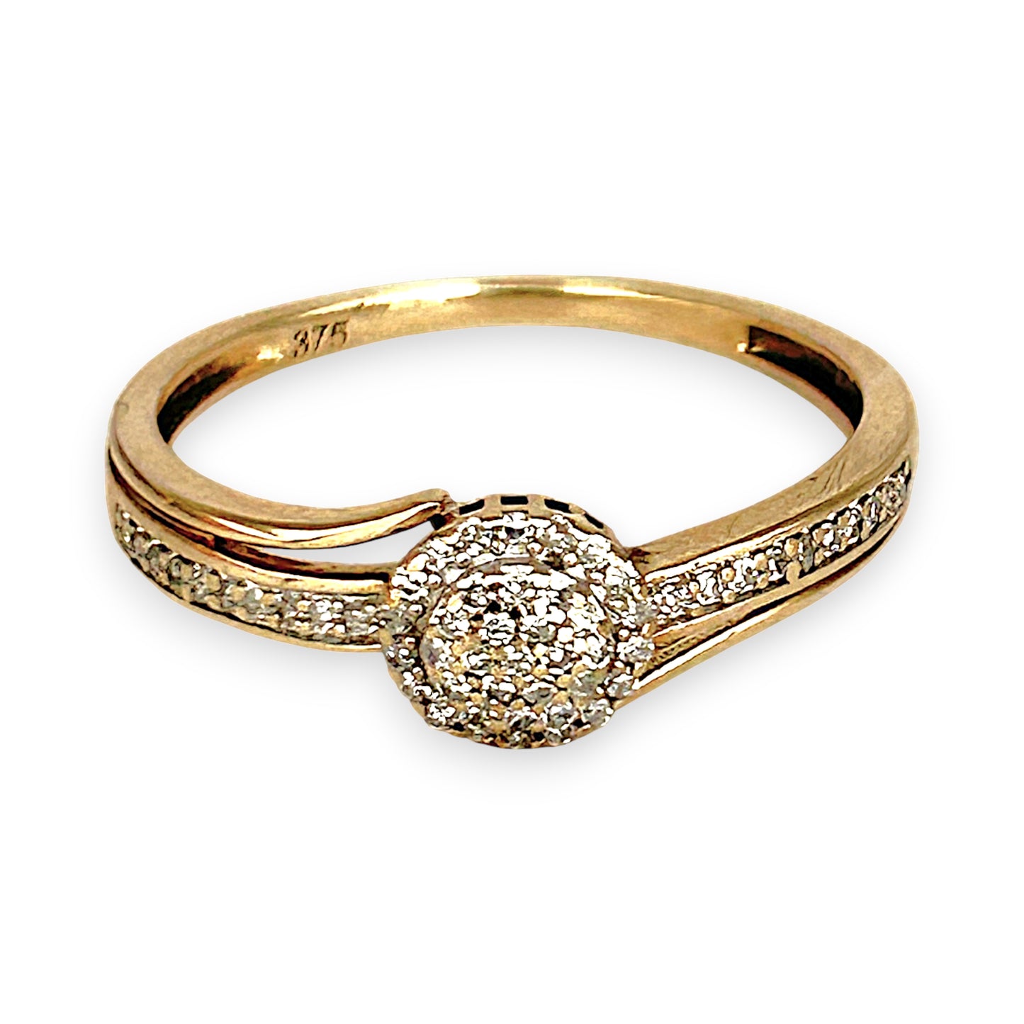 GOLD DEAL | 9ct Gold Étoile Cluster Ring TDW 0.25ct. Size O