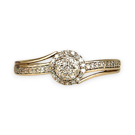 GOLD DEAL | 9ct Gold Étoile Cluster Ring TDW 0.25ct. Size O