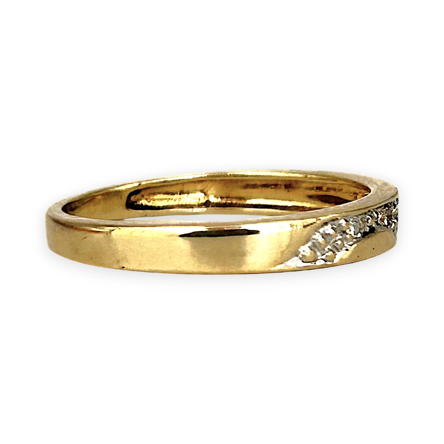 GOLD DEAL | 9ct Gold Golden Wave – Diamond Accent Ring Size L