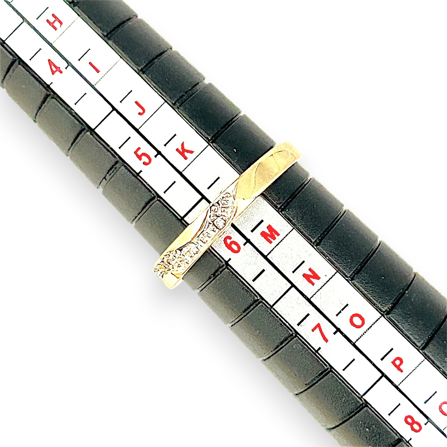 GOLD DEAL | 9ct Gold Golden Wave – Diamond Accent Ring Size L