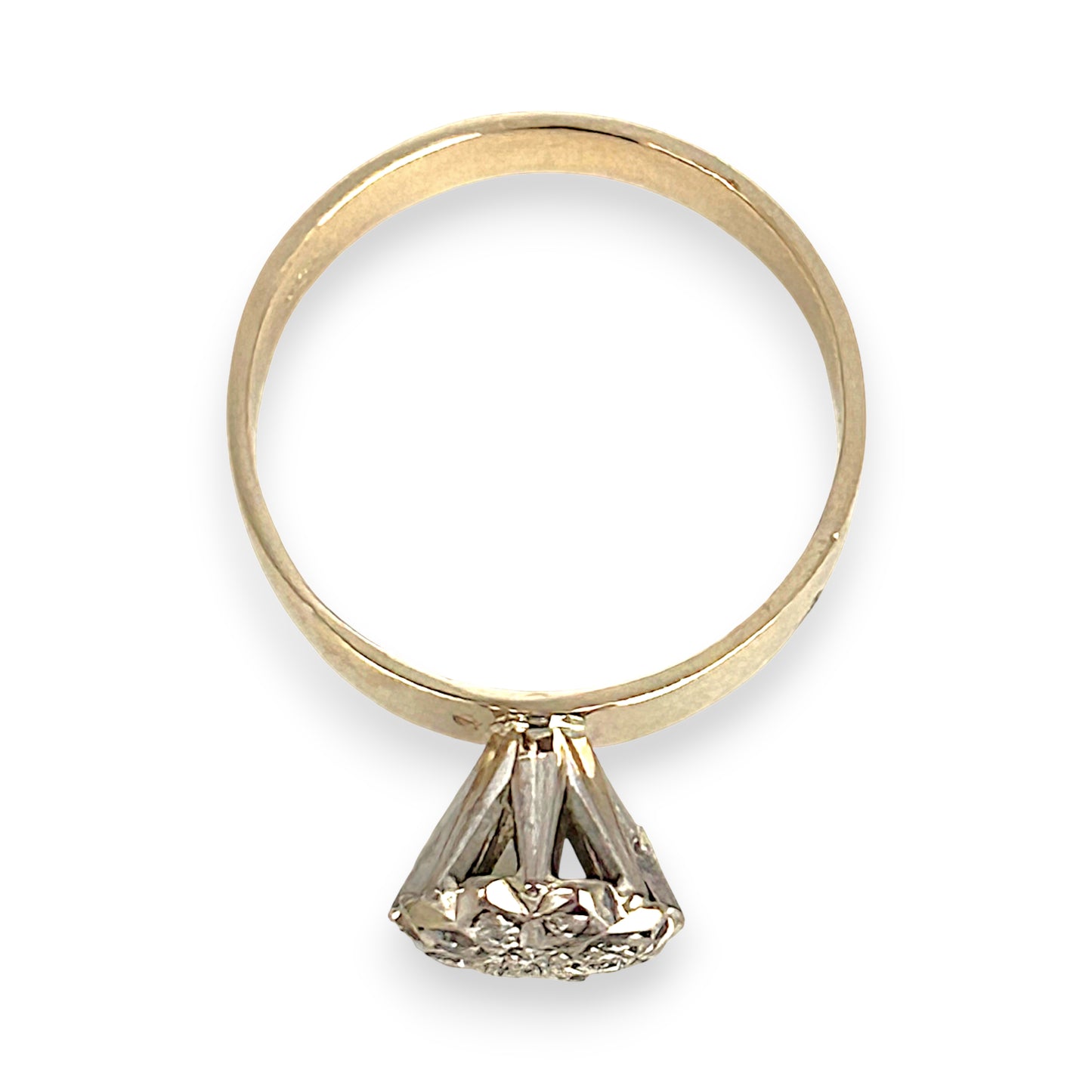 GOLD DEAL | 9ct Gold Floral Diamond Cluster Ring Size M 1/2