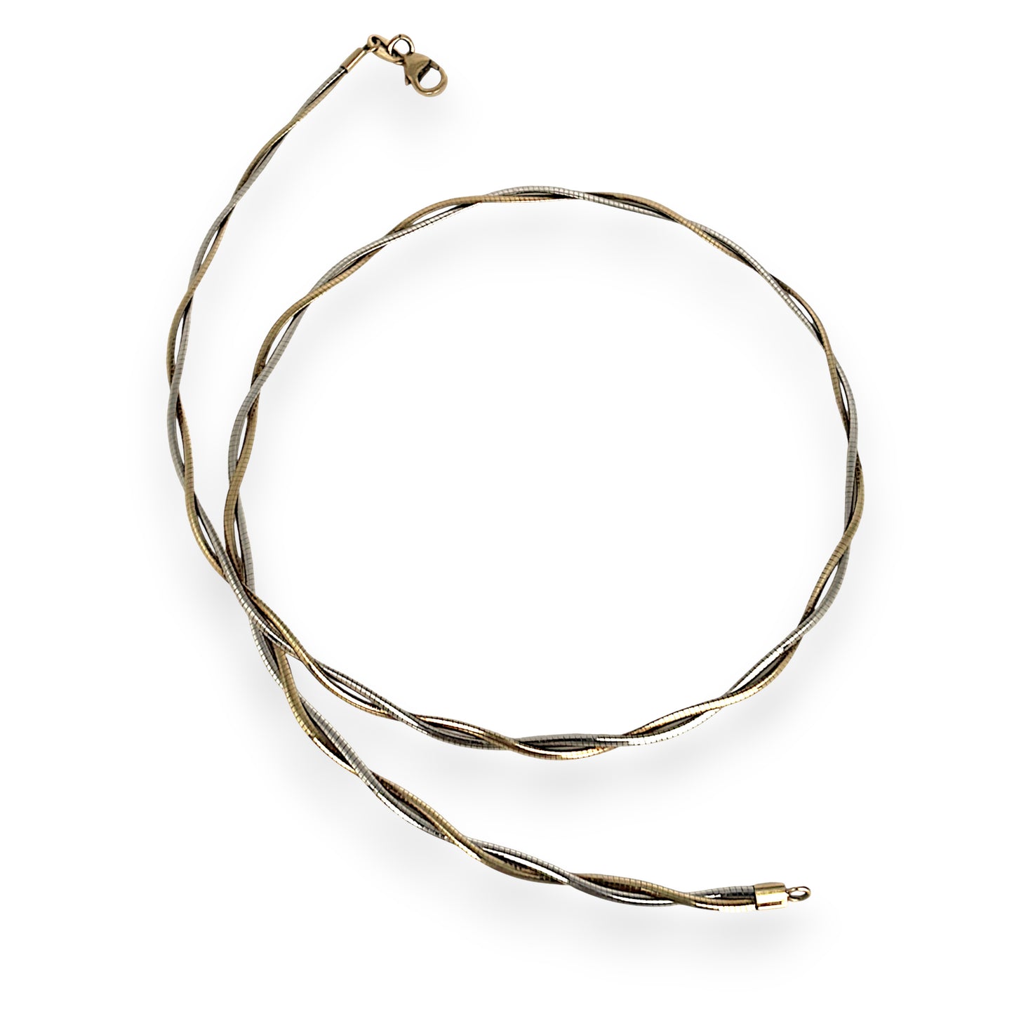 GOLD DEAL | 9ct (9k) Y/W Gold Refurbished Twist Duo Chain 43.5cm