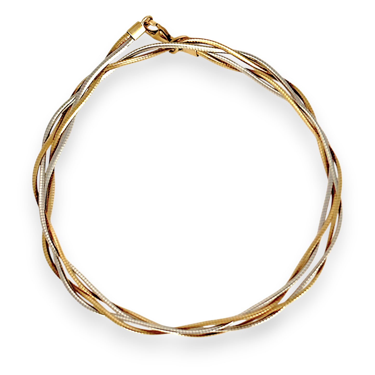 GOLD DEAL | 9ct (9k) Y/W Gold Refurbished Twist Duo Chain 43.5cm