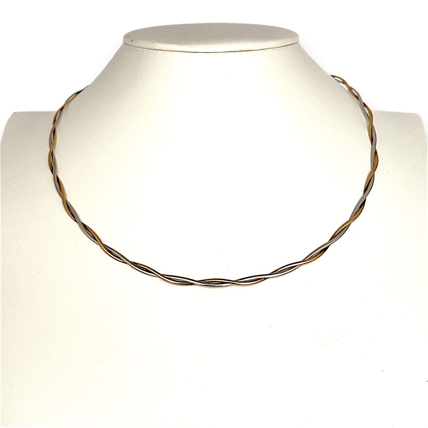 GOLD DEAL | 9ct (9k) Y/W Gold Refurbished Twist Duo Chain 43.5cm