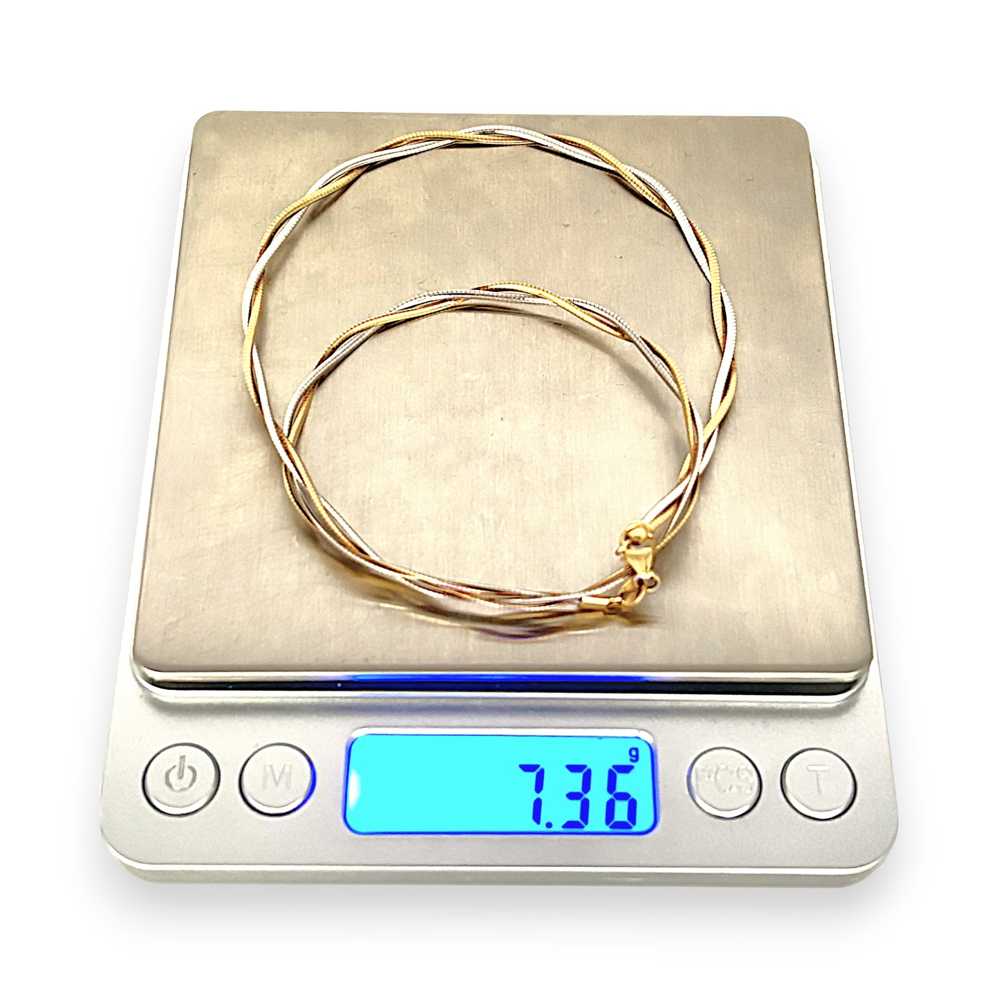 GOLD DEAL | 9ct (9k) Y/W Gold Refurbished Twist Duo Chain 43.5cm