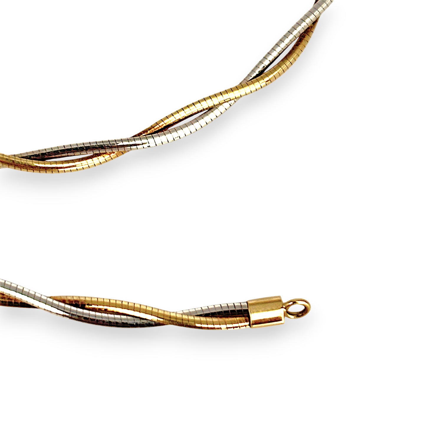 GOLD DEAL | 9ct (9k) Y/W Gold Refurbished Twist Duo Chain 43.5cm