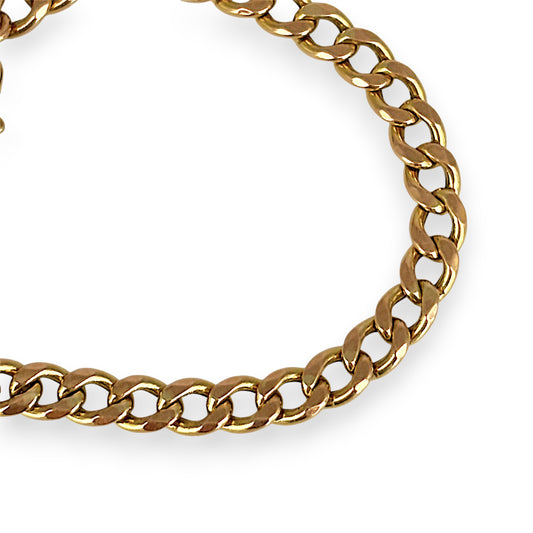 GOLD DEAL | 9kt Gold Petite Curb Glow Bracelet 15.3cm