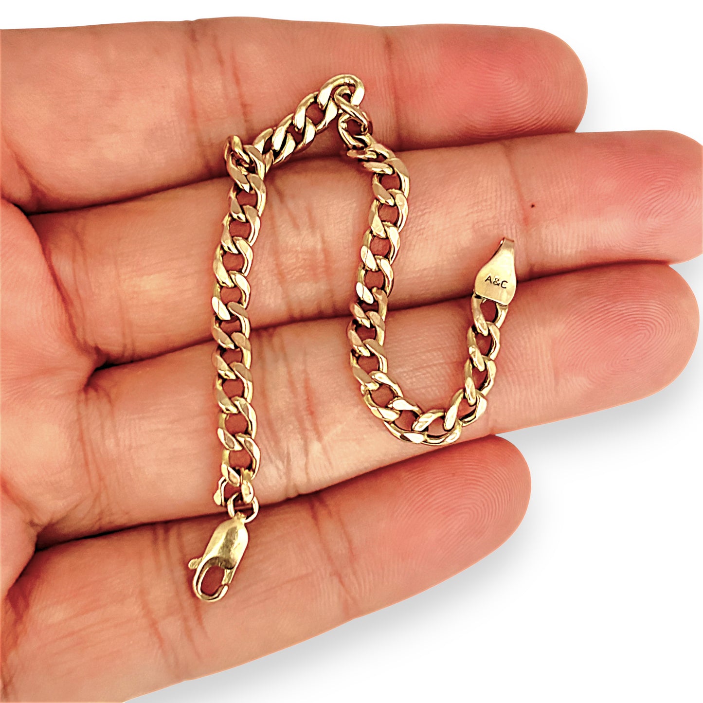 GOLD DEAL | 9kt Gold Petite Curb Glow Bracelet 15.3cm