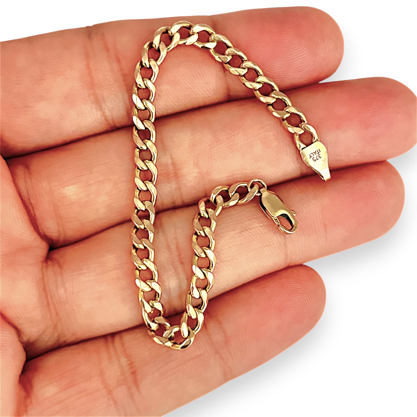GOLD DEAL | 9kt Gold Petite Curb Glow Bracelet 15.3cm