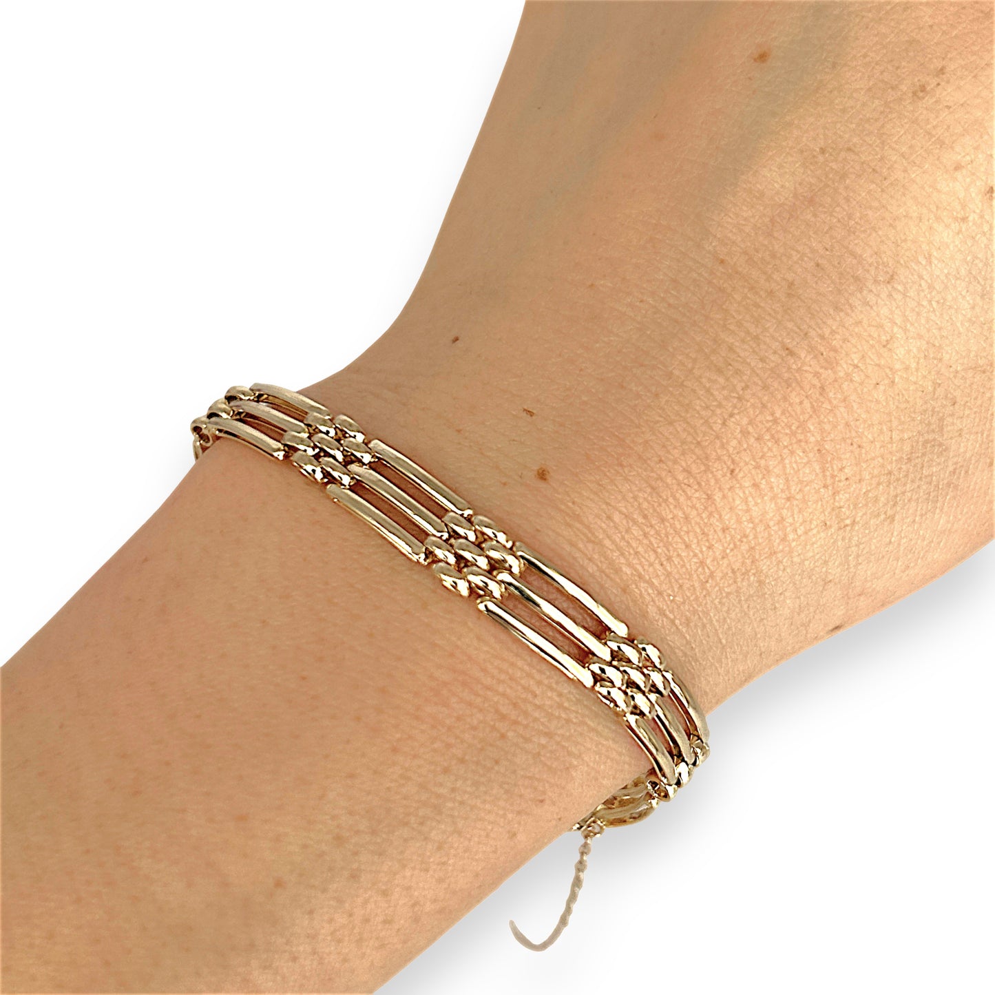 GOLD DEAL | 9kt Gold Vintage Three-Bar Gate Bracelet-Refurbished