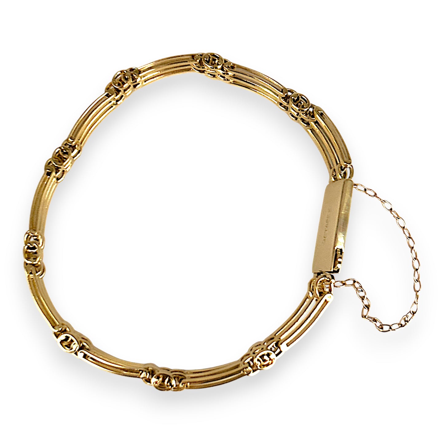 GOLD DEAL | 9kt Gold Vintage Three-Bar Gate Bracelet-Refurbished