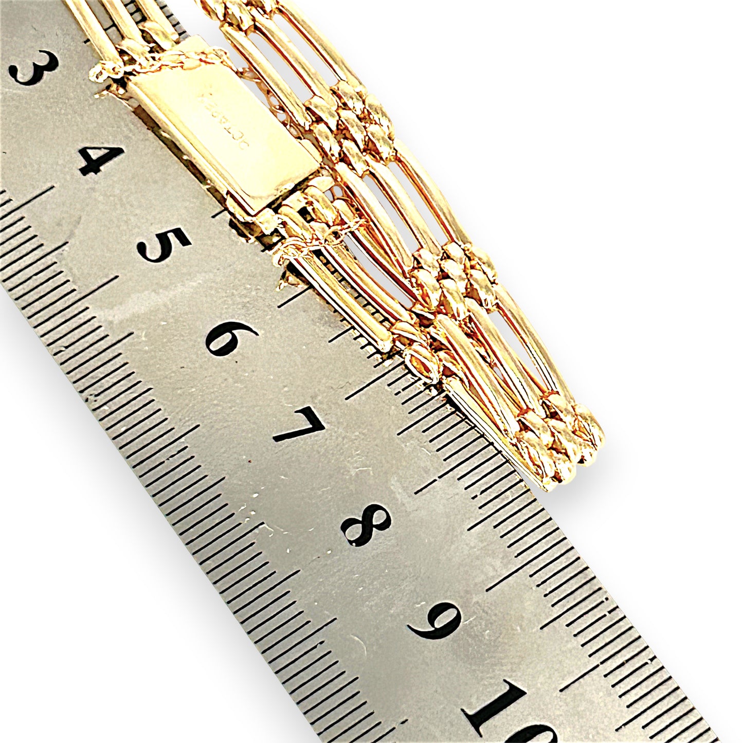 GOLD DEAL | 9kt Gold Vintage Three-Bar Gate Bracelet-Refurbished