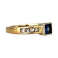 GOLD DEAL | 18ct (18K) Y/W Gold Blue Sapphire & Princess Cut 0.48ct Diamond Ring Size N