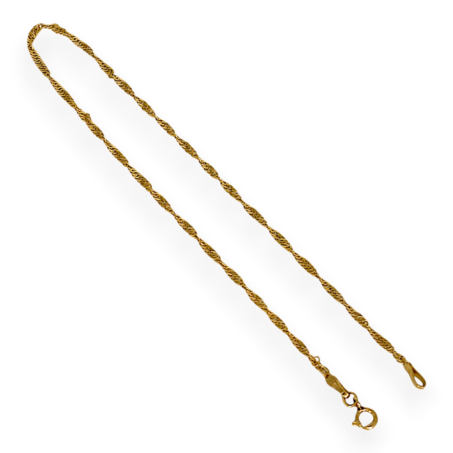 NZGD | 9ct Gold Shimmerline Twist Bracelet / Anklet 24cm