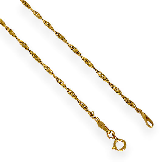 NZGD | 9ct Gold Shimmerline Twist Bracelet / Anklet 24cm