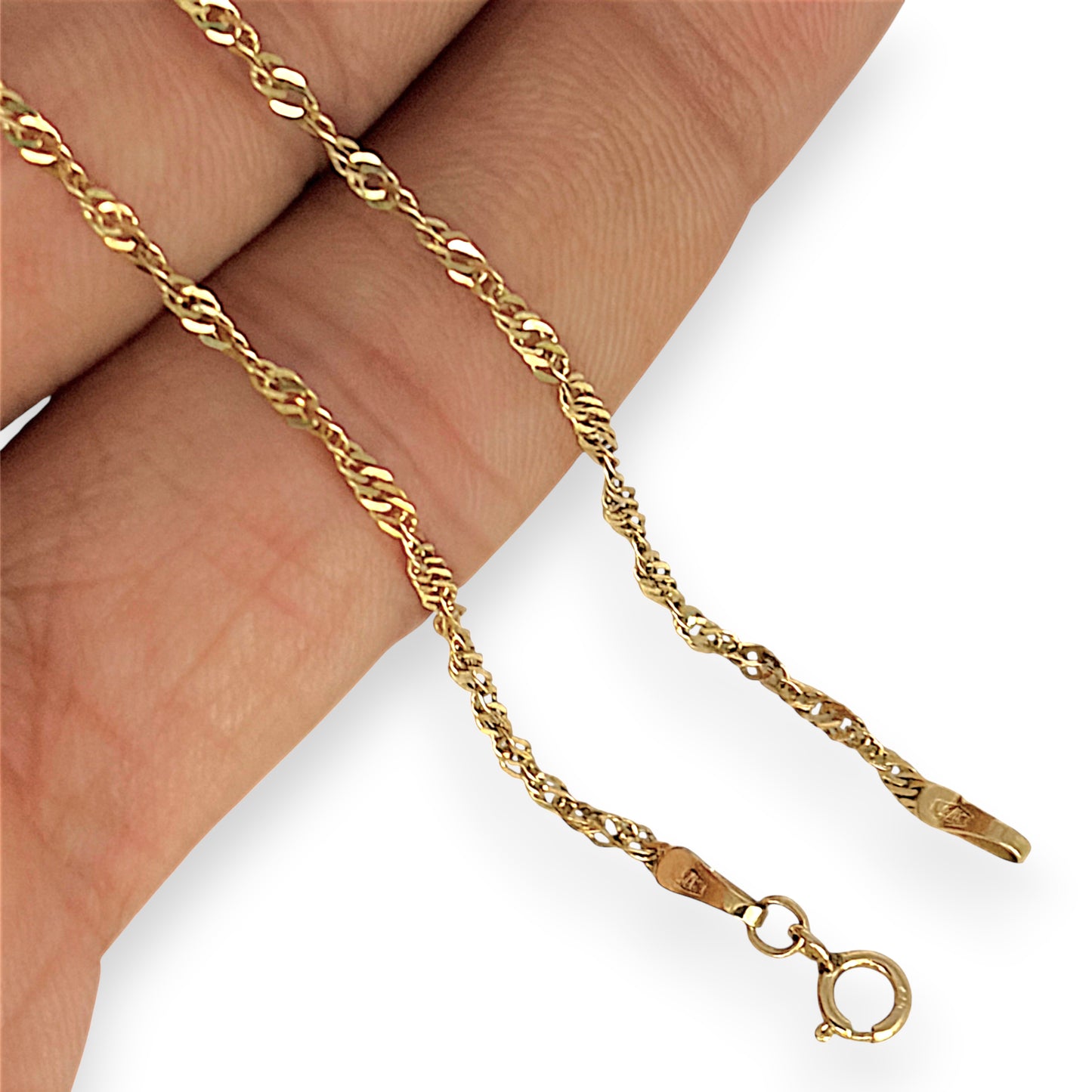 NZGD | 9ct Gold Shimmerline Twist Bracelet / Anklet 24cm