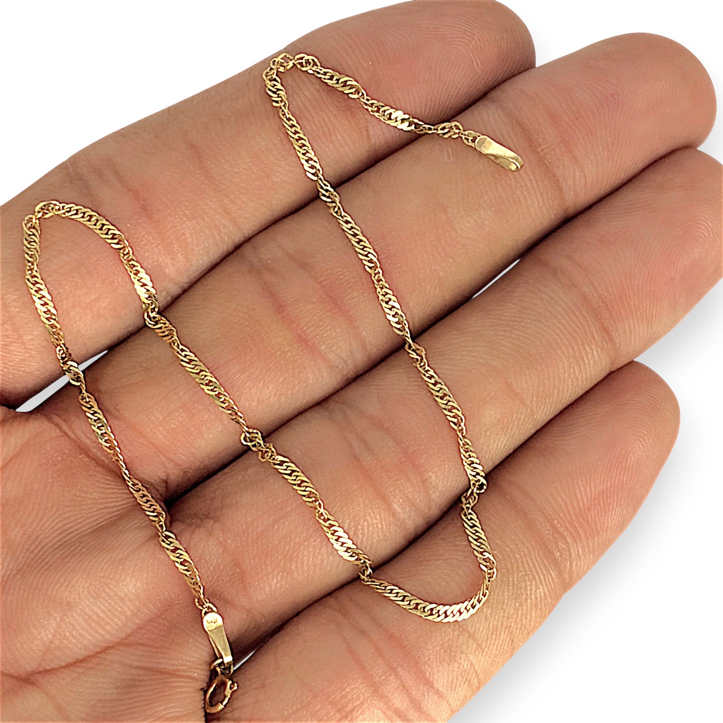 NZGD | 9ct Gold Shimmerline Twist Bracelet / Anklet 24cm