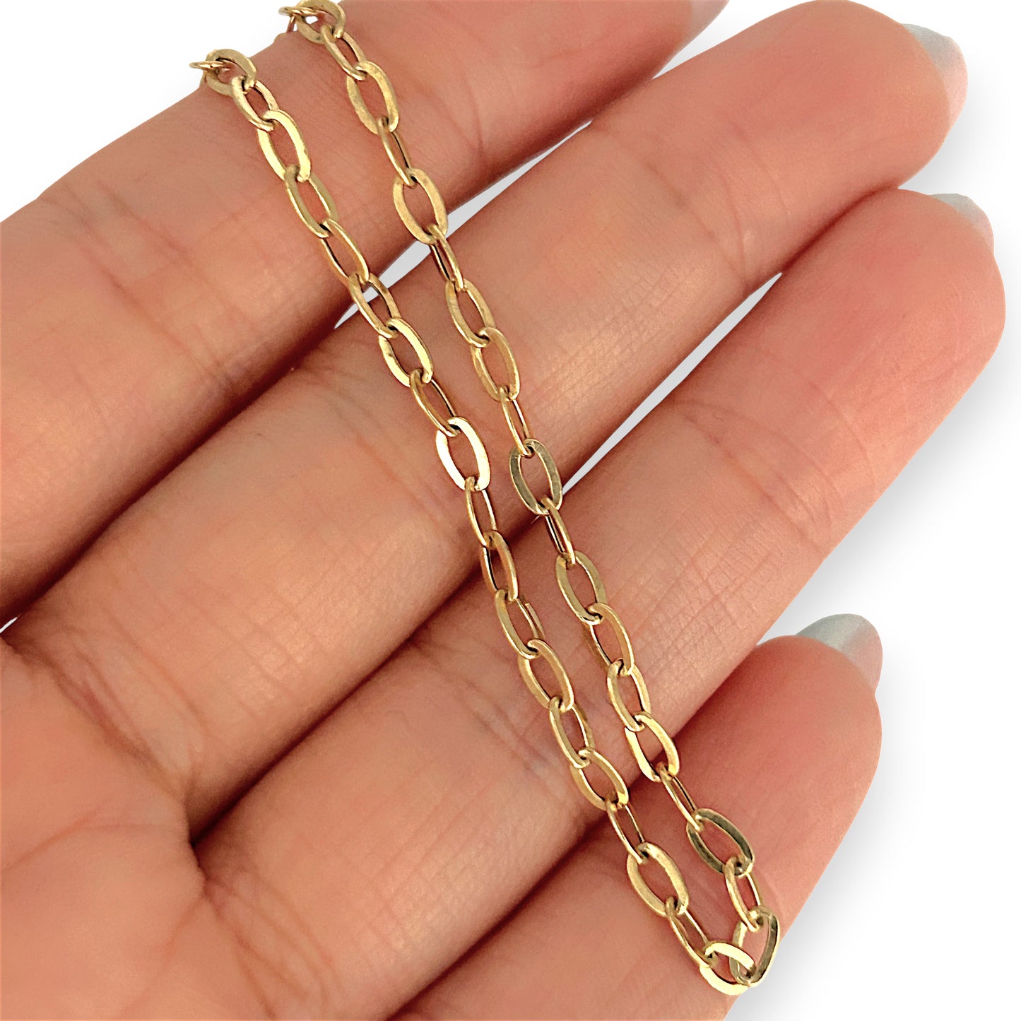 GOLD DEAL | 9kt Gold Golden Petal Oval Bracelet 18cm