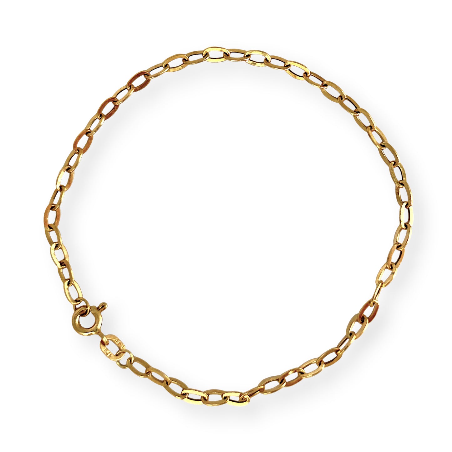 GOLD DEAL | 9kt Gold Golden Petal Oval Bracelet 18cm