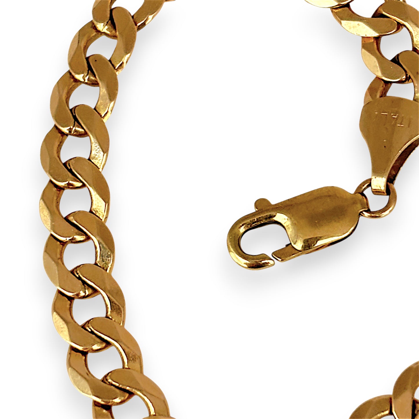 NZGD | 9ct Gold Solstice Edge‑Cut Curb Link Bracelet 21cm