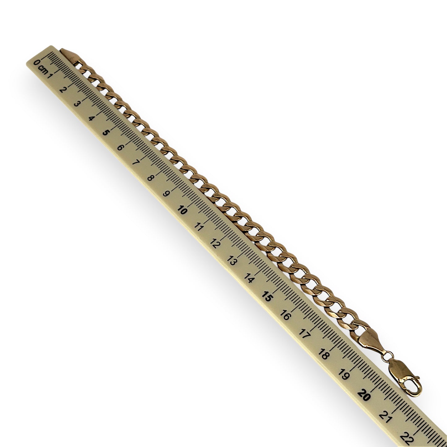 NZGD | 9ct Gold Solstice Edge‑Cut Curb Link Bracelet 21cm