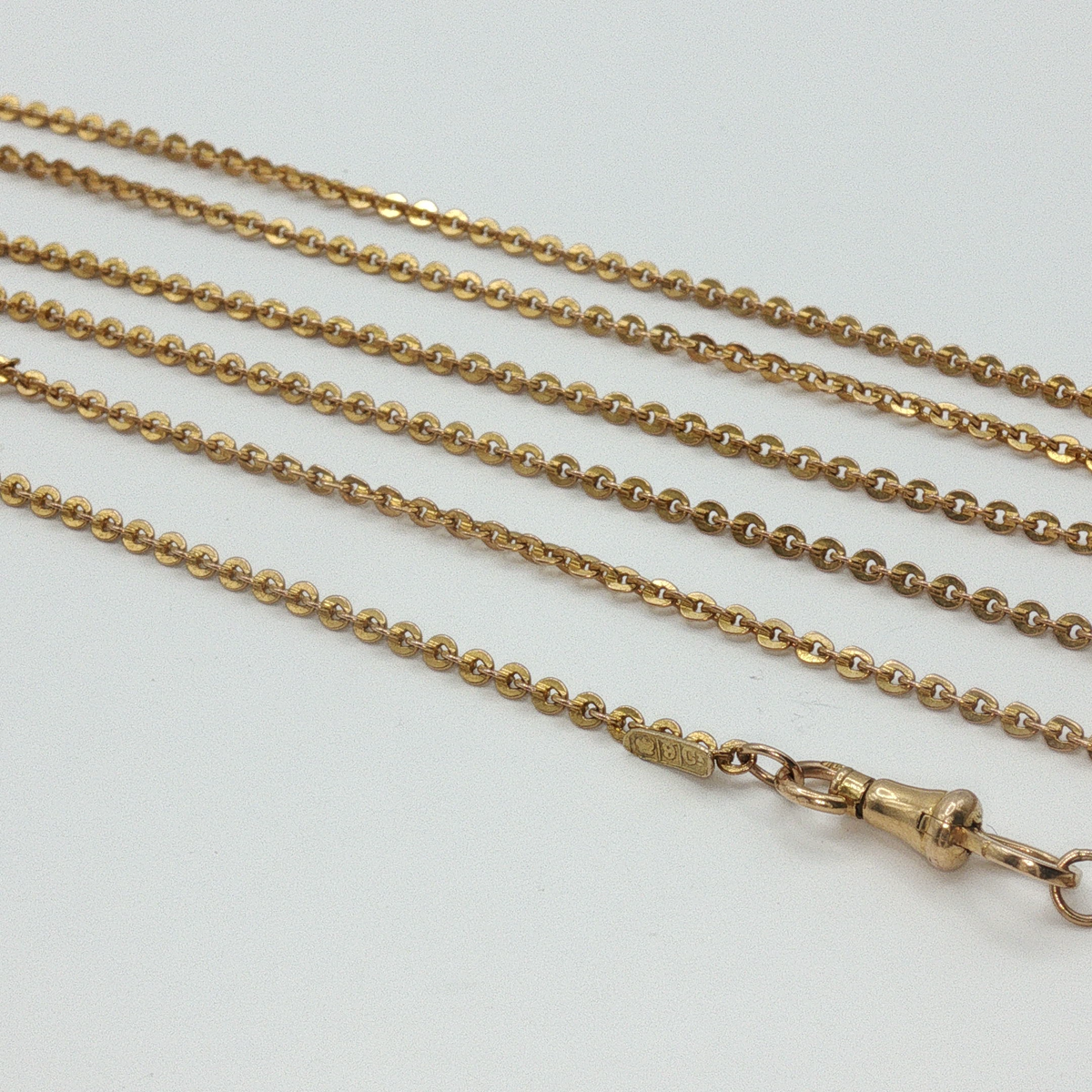 NZGD | 9ct Gold Flat Round Link Chain 132cm