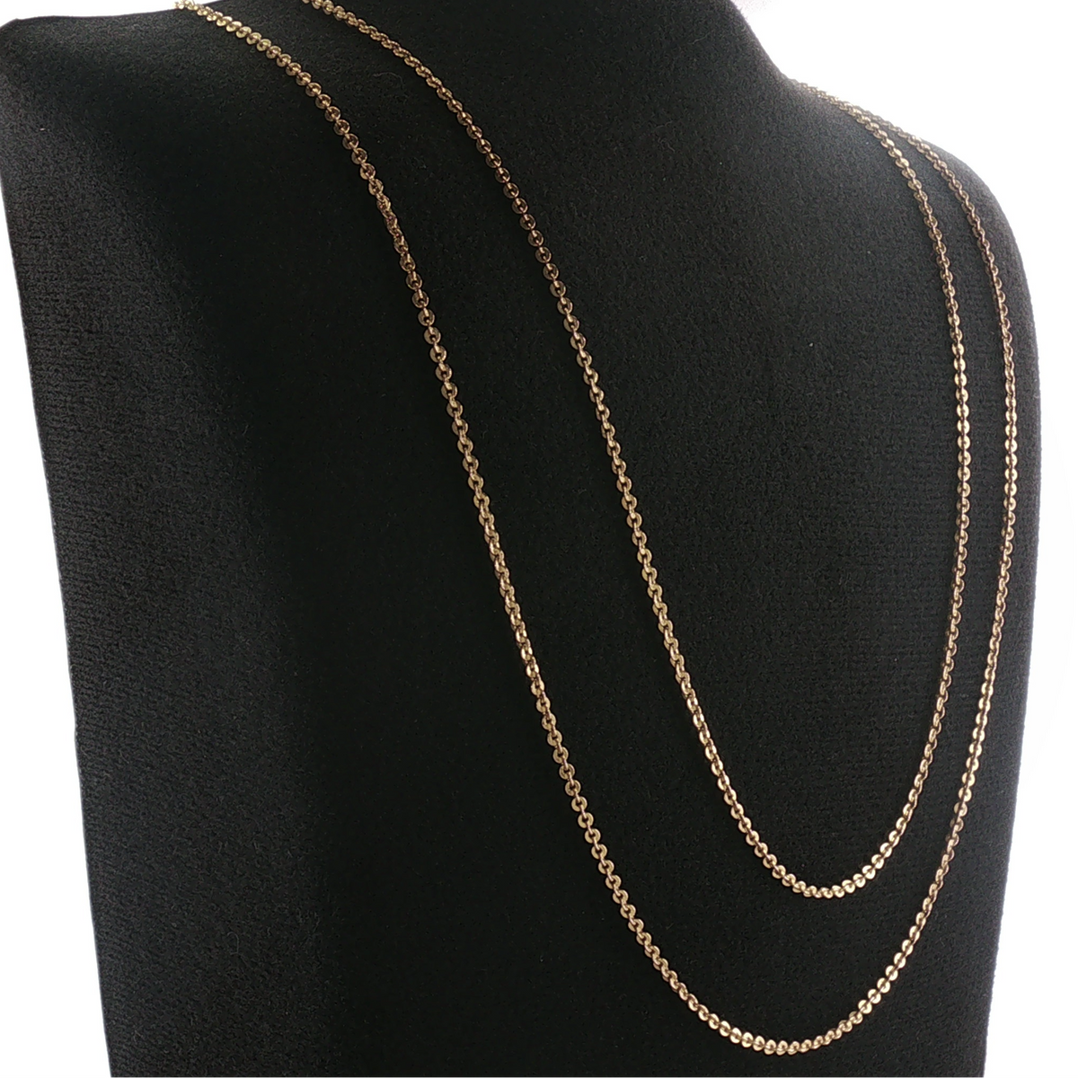 NZGD | 9ct Gold Flat Round Link Chain 132cm