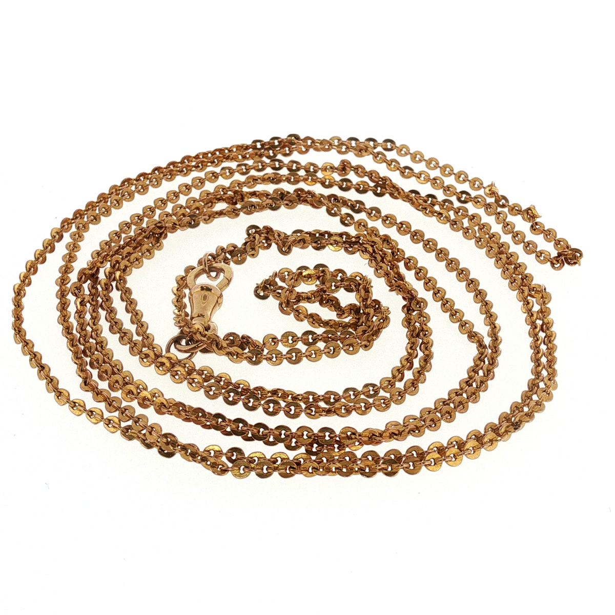 NZGD | 9ct Gold Flat Round Link Chain 132cm