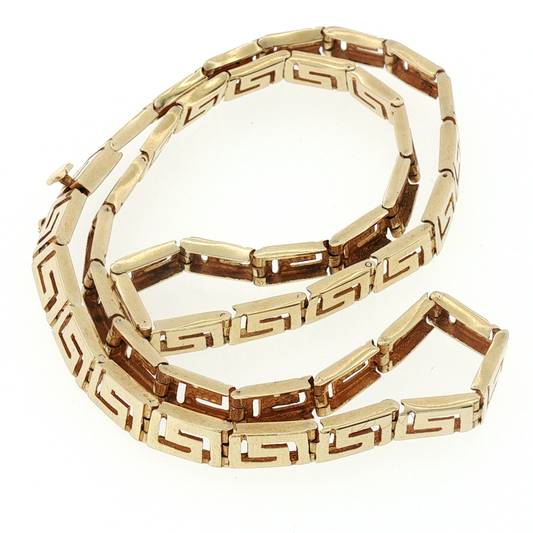 NZGD | 14ct Yellow Gold Greek Key Link Chain Necklace