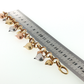 NZGD | 18ct Gold Tri-Color Textured Heart Charm Bracelet 19cm
