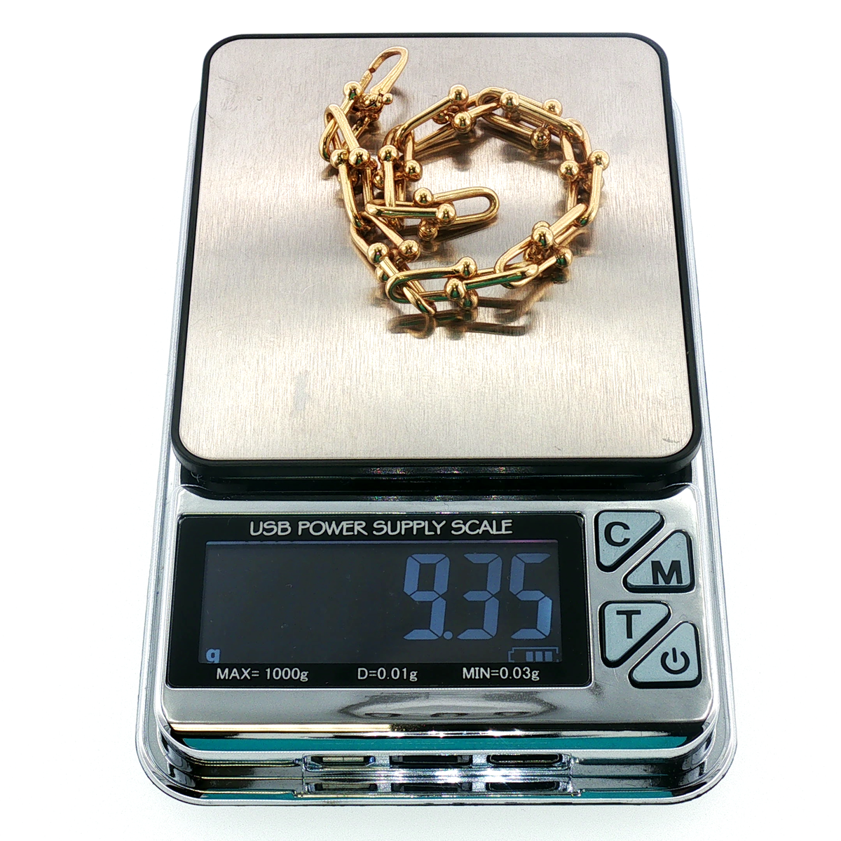 NZGD | 18ct Gold U-Link Chain Bracelet 19cm