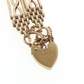 NZGD | 9ct Gold Bar Gate Link Bracelet with Heart Padlock 18cm