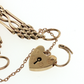 NZGD | 9ct Gold Bar Gate Link Bracelet with Heart Padlock 18cm