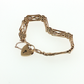 NZGD | 9ct Gold Bar Gate Link Bracelet with Heart Padlock 18cm
