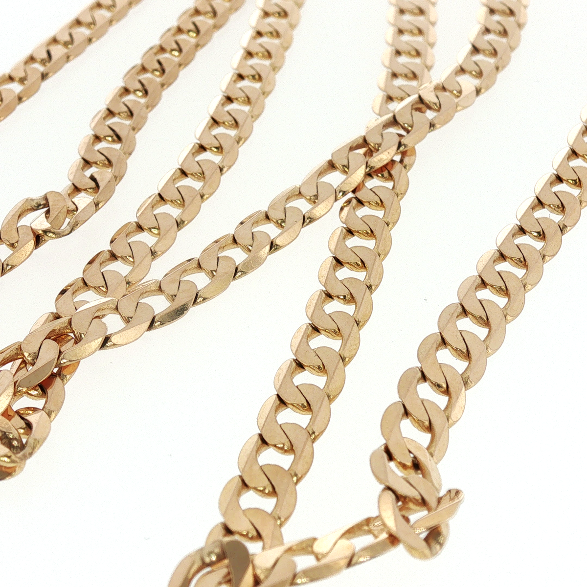 NZGD | 9ct Yellow Gold Rounded Curb Flat Chain 60cm