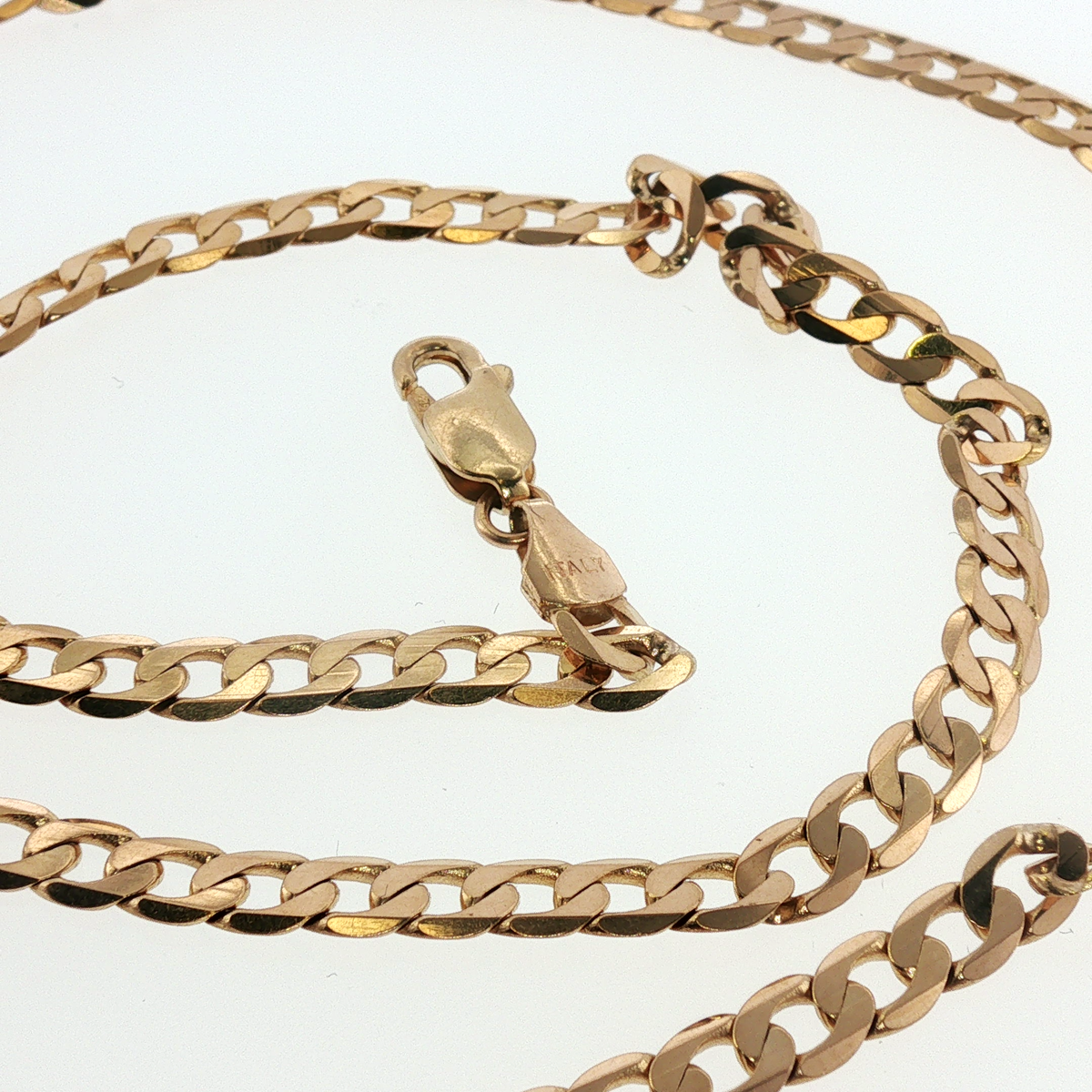 NZGD | 9ct Yellow Gold Rounded Curb Flat Chain 60cm