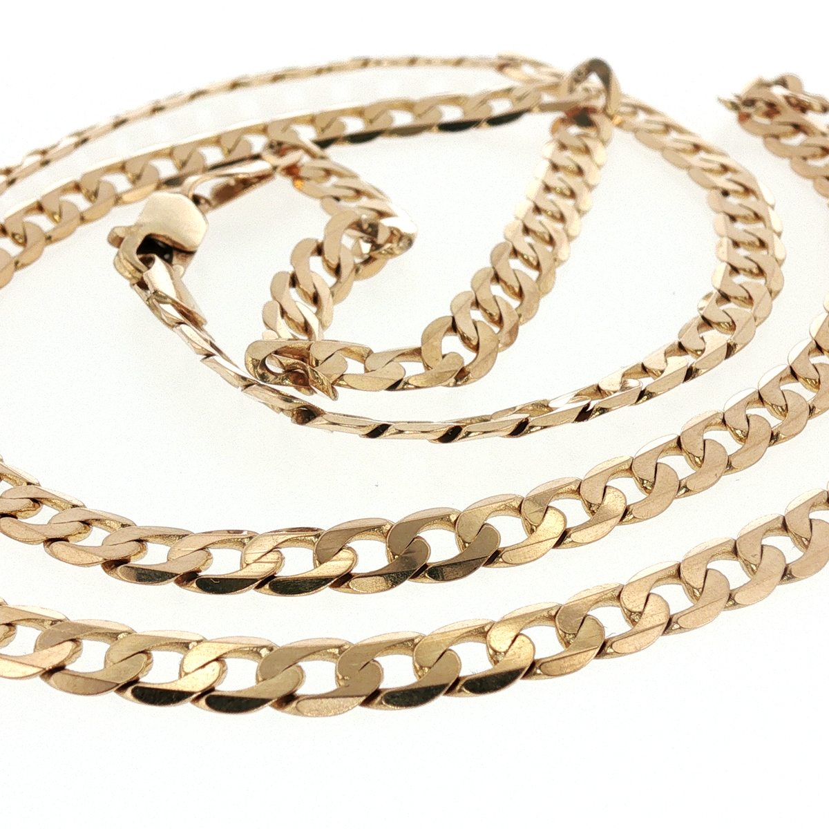 NZGD | 9ct Yellow Gold Rounded Curb Flat Chain 60cm