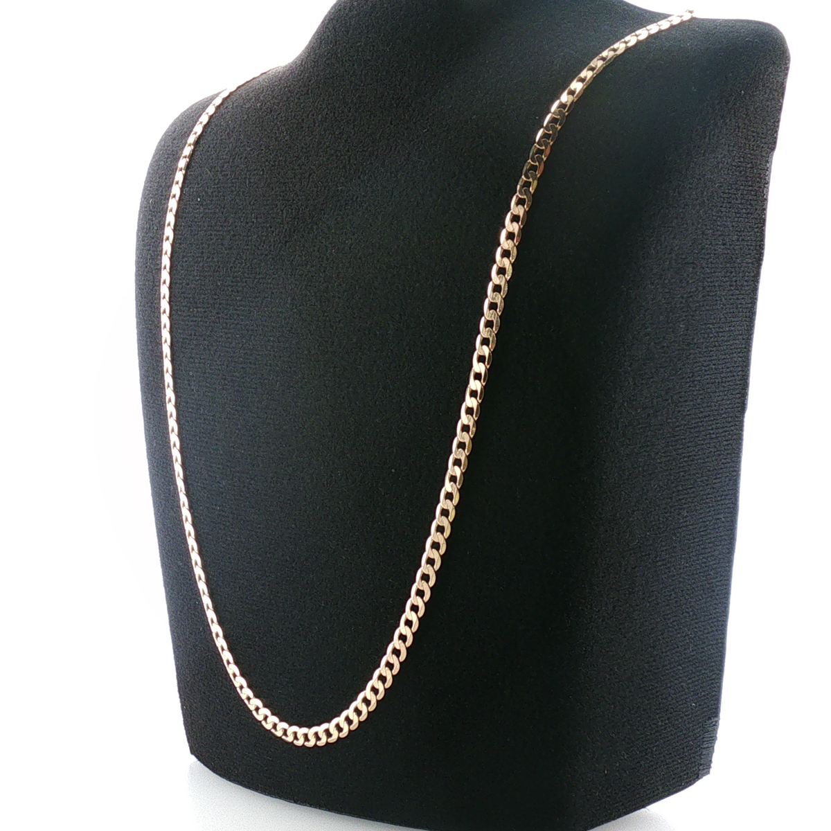 NZGD | 9ct Yellow Gold Rounded Curb Flat Chain 60cm