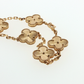 NZGD | 18ct Yellow Gold Textured Clover Motif Chain Bracelet 18cm