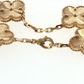 NZGD | 18ct Yellow Gold Textured Clover Motif Chain Bracelet 18cm
