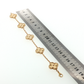 NZGD | 18ct Yellow Gold Textured Clover Motif Chain Bracelet 18cm