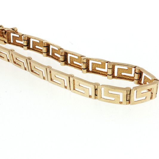 NZGD | 14ct  Gold Greek Key Motif Bracelet 19cm