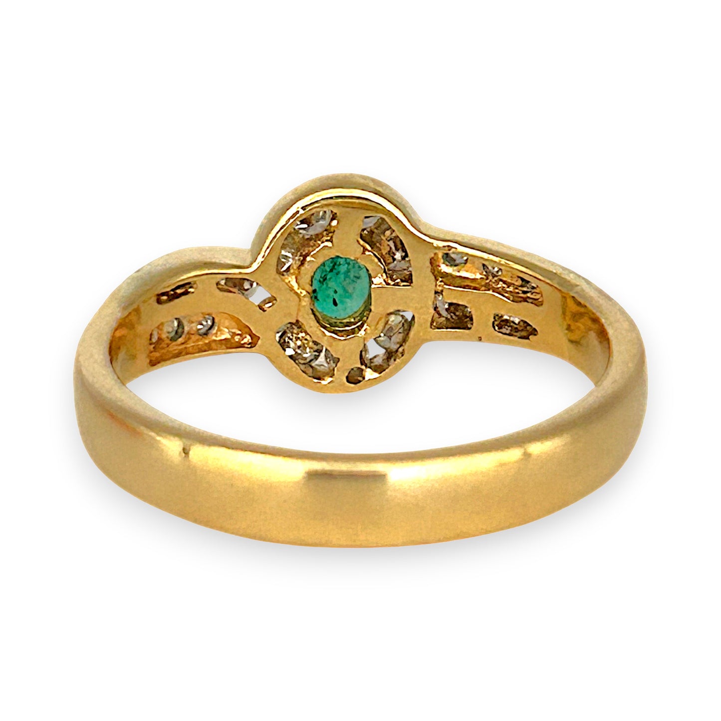 GOLD DEAL | FLASH SALE 18ct (18K) Gold Emerald 0.28ct & Diamond 0.33ct Cluster Ring Valuation $3,100