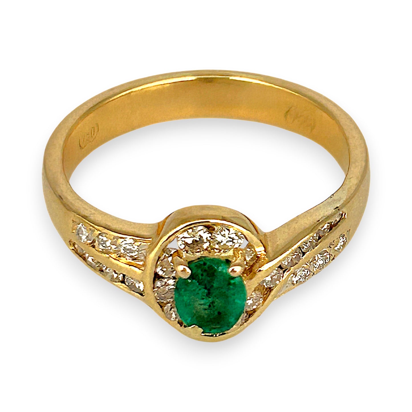 GOLD DEAL | FLASH SALE 18ct (18K) Gold Emerald 0.28ct & Diamond 0.33ct Cluster Ring Valuation $3,100