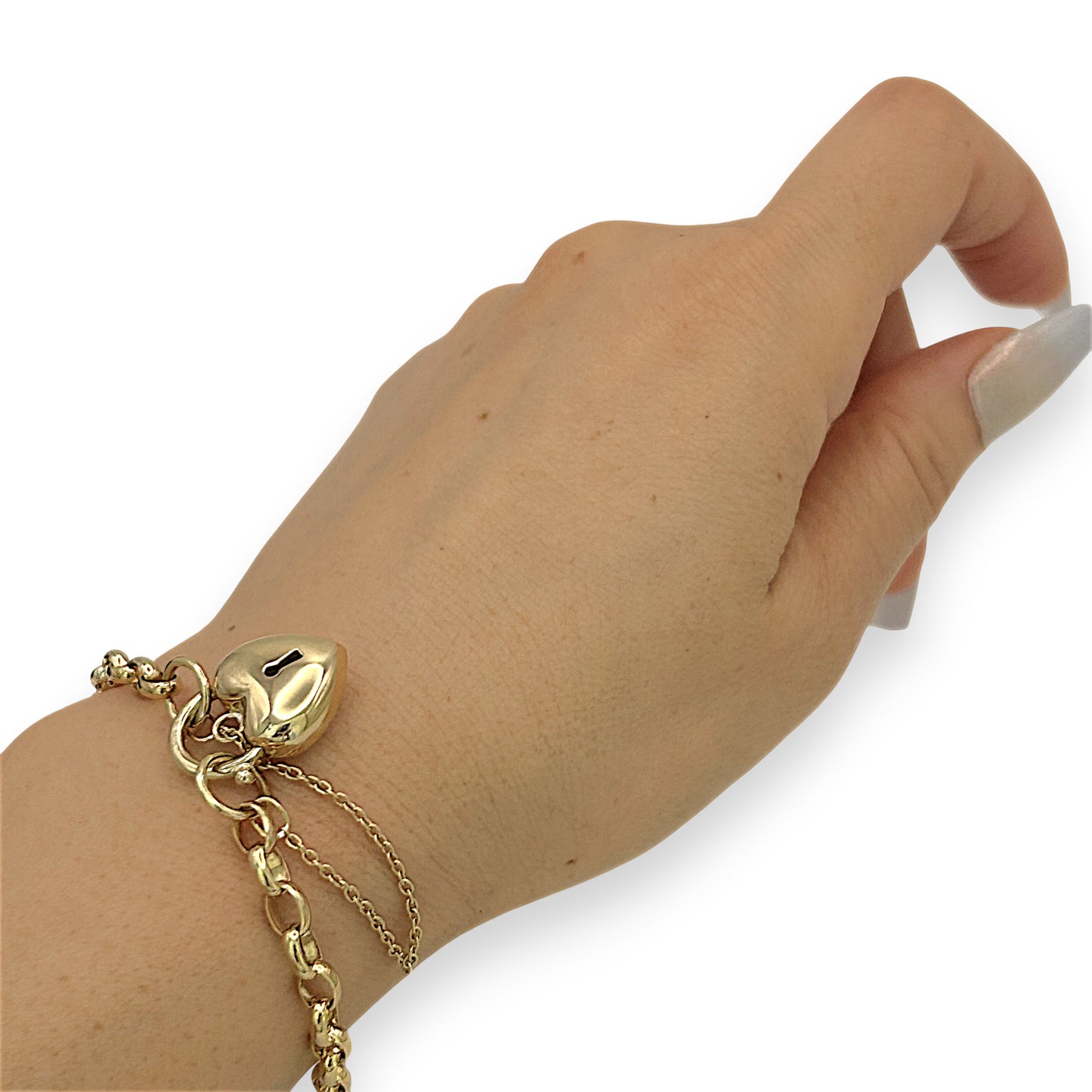 NZGD | 9ct Gold Ever‑Grace Belcher Bracelet with Padlock Valuation $4,000