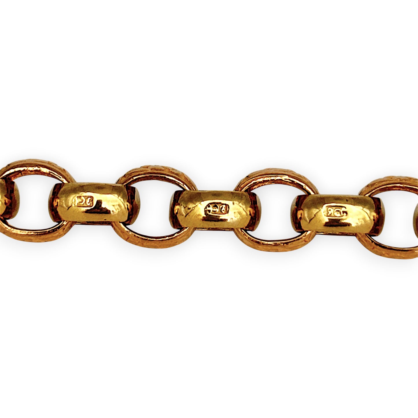 NZGD | 9ct Two‑Tone Gold Engraved Belcher Link Bracelet 19cm