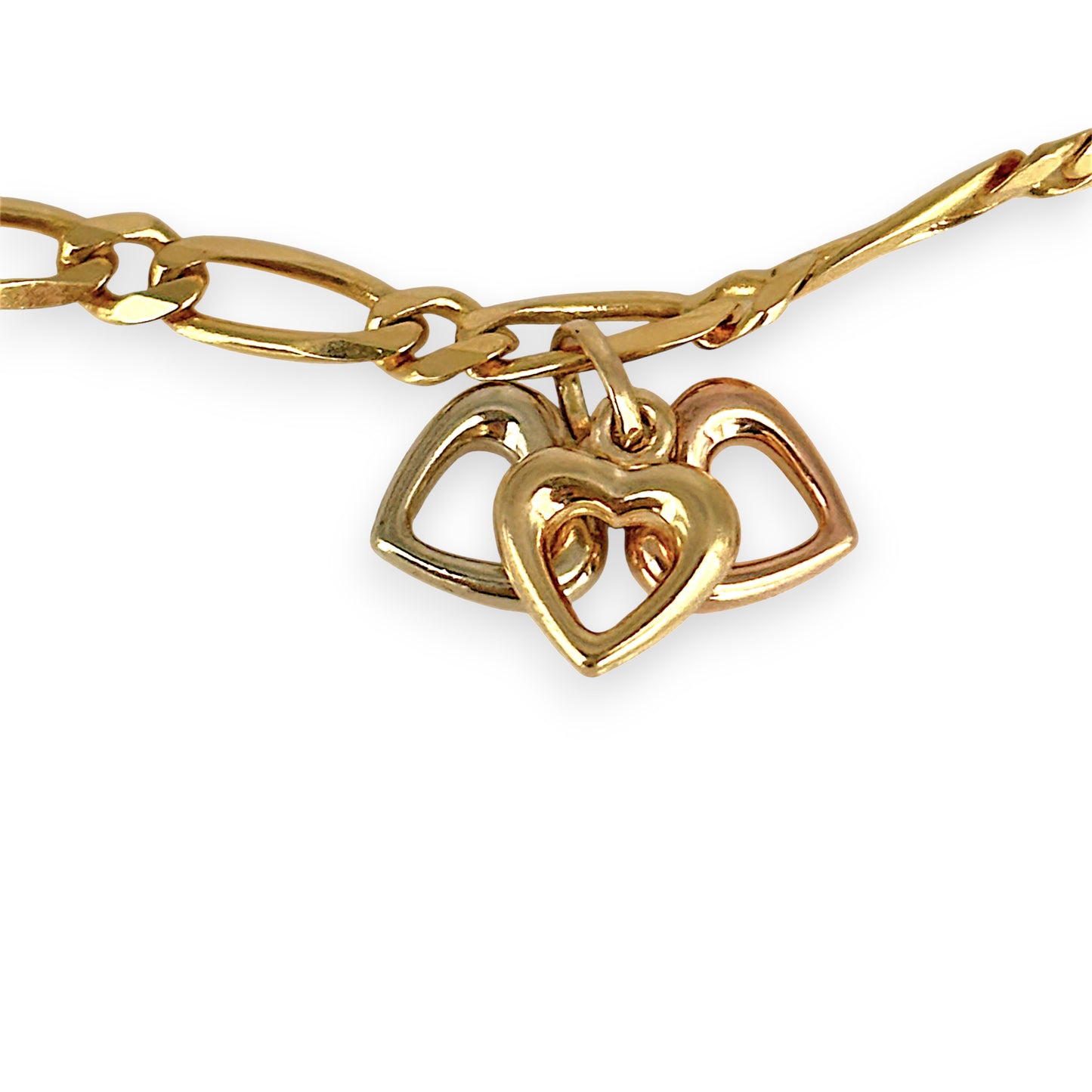 NZGD | 9ct Gold Figaro Charm Symphony Bracelet