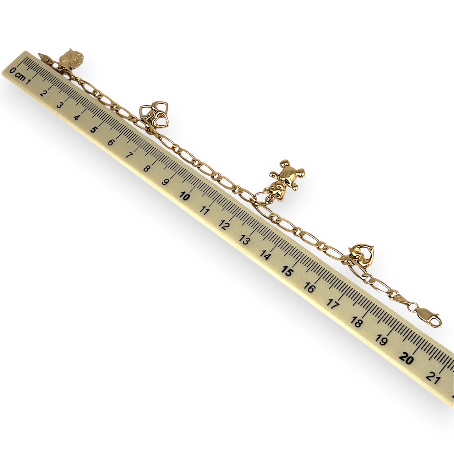 NZGD | 9ct Gold Figaro Charm Symphony Bracelet